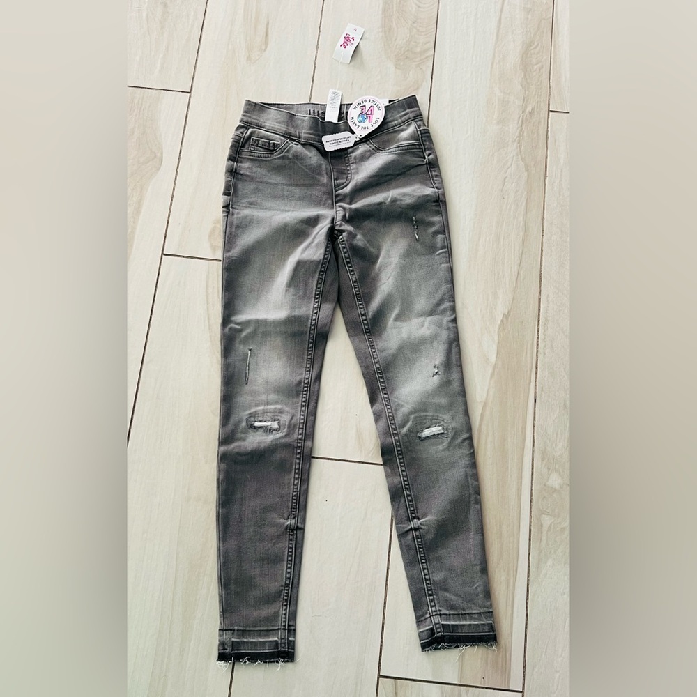 girls Justice Denim jean legging grey size 12 Slim